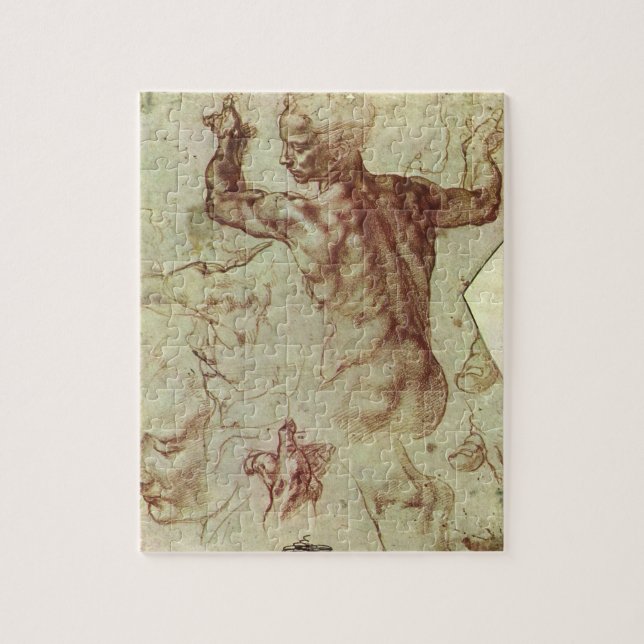 Michelangelos undersökning av Libyan Sibyl Pussel (Vertikal)