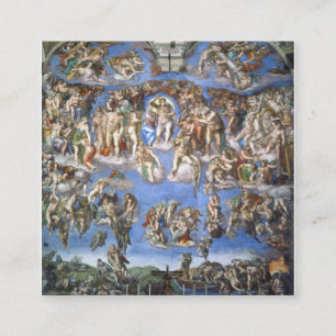 Michelans senaste dom från Sistine Chapel Fyrkantigt Visitkort