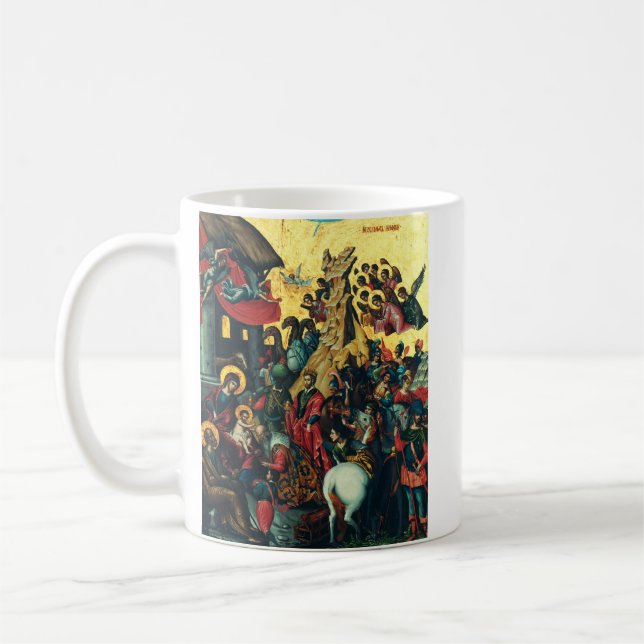 Michele Damaschinos tillbedjan av de vise män Kaffemugg (Vänster)