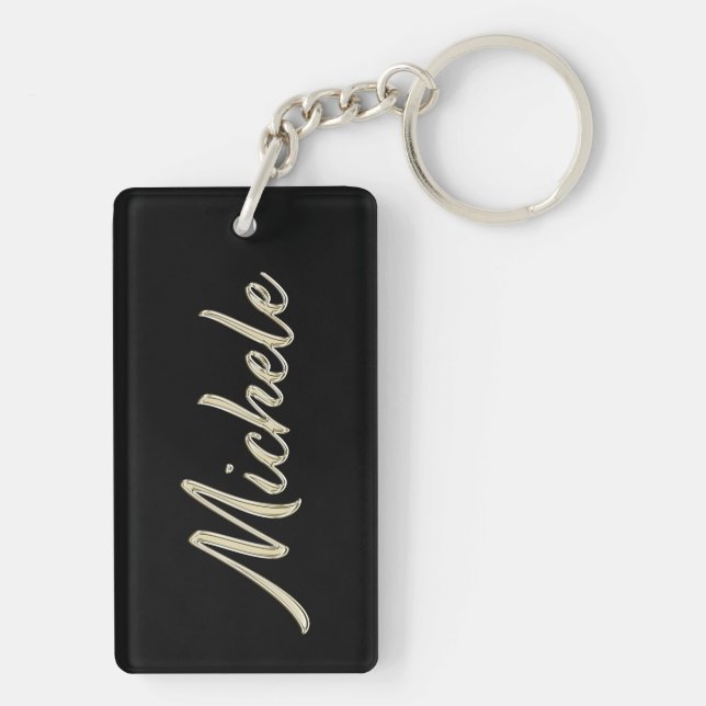 Michele Name whitegold Schlüsselanhänger Anhänger (Baksidan)