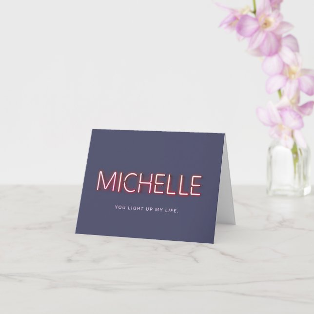 Michelle i Neon ljus, du tände mitt liv Kort (Orkide)