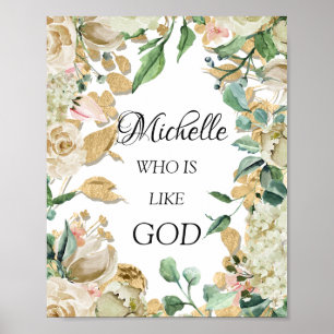 Michelle Namn Betydelse Blommor Bröllop Födelsedag Poster