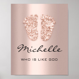 Michelle Namn betyder Nyfödd bebis Feet Ro Gift Poster