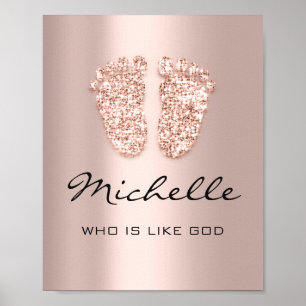 Michelle Namn betyder Nyfödd bebis Feet Ro Gift Poster