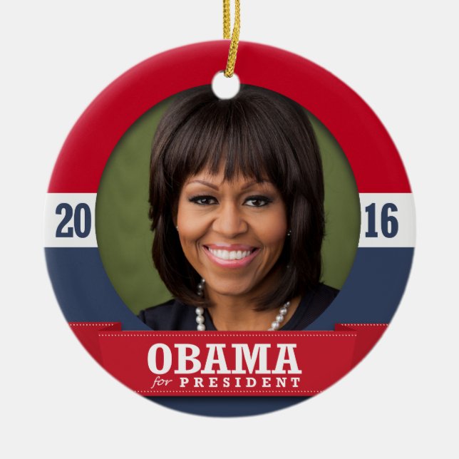 MICHELLE OBAMA 2016 JULGRANSPRYDNAD KERAMIK (Framsidan)