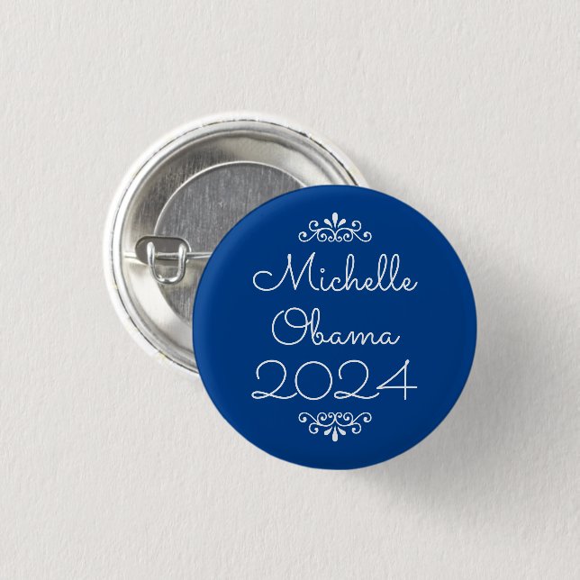 Michelle Obama 2024 Anpassningsbar Text & Färg Orn Knapp (Framsida & baksida)