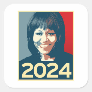 Michelle Obama 2024 Fyrkantigt Klistermärke