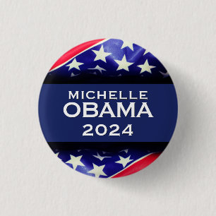 Michelle OBAMA 2024 Kampanj Button Knapp