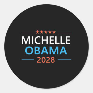 Michelle Obama 2028 till presidentvalet Runt Klistermärke