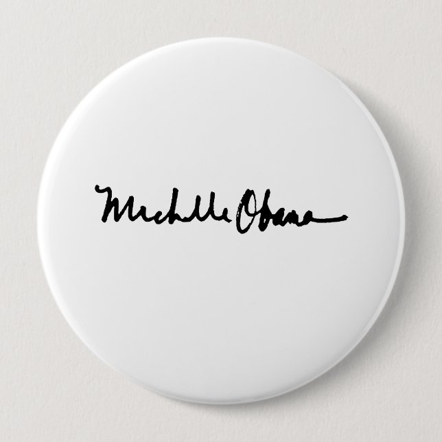 MICHELLE OBAMA AUTOGRAF - - .PNG KNAPP (Framsida)
