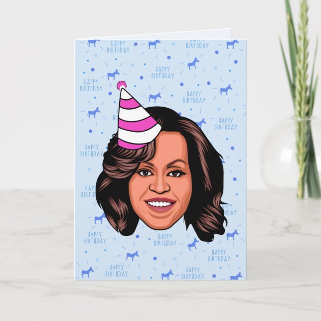MICHELLE OBAMA BIRTHDAY KORT (Framsida)