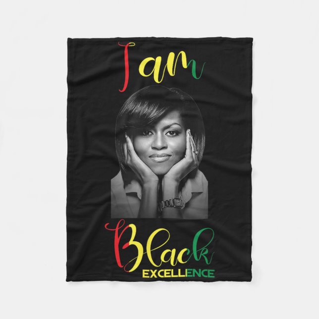 Michelle Obama Black Excellence Black History Mont Fleecefilt (Framsidan)