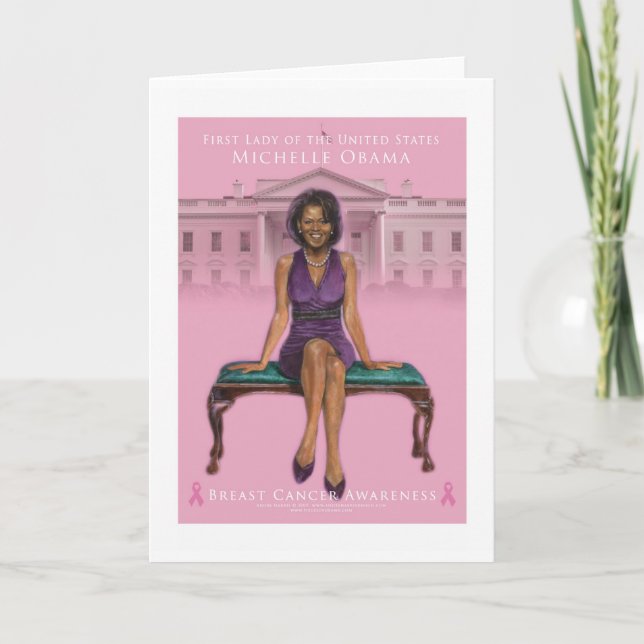 MICHELLE OBAMA BRÖSTCANCERMEDVETENHET KORT (Framsida)
