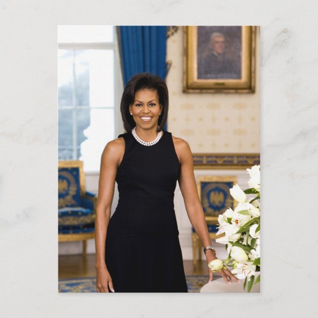 Michelle Obama "Din text här" vykort (Framsida)
