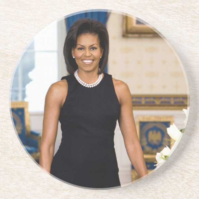 Michelle Obama Drink Underlägg Sandsten (Framsidan)