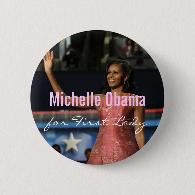 Michelle Obama för den första damen knäppas Knapp (Framsida)