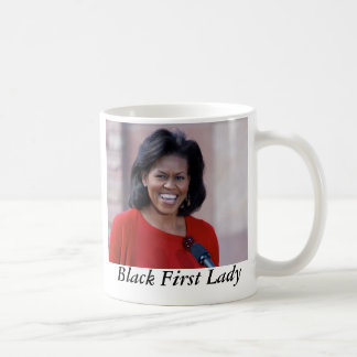 michelle obama, första dam för svart kaffemugg