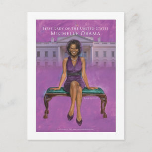 MICHELLE OBAMA FÖRSTA DAMTRYCK VYKORT