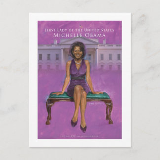 MICHELLE OBAMA FÖRSTA DAMTRYCK VYKORT