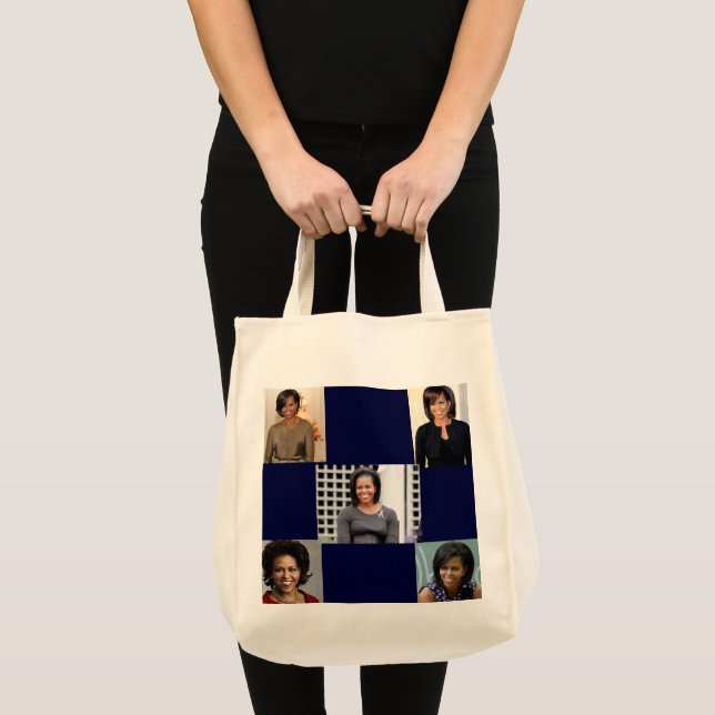 MICHELLE OBAMA HANDVÄSKA TYGKASSE (Framsida (produkt))