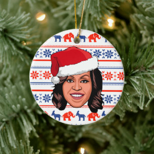 MICHELLE OBAMA Jul Julgransprydnad Keramik