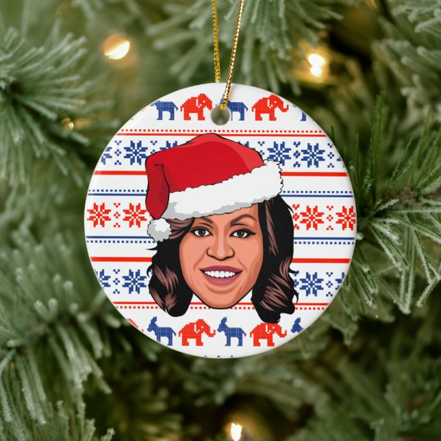 MICHELLE OBAMA Jul Julgransprydnad Keramik (Träd)
