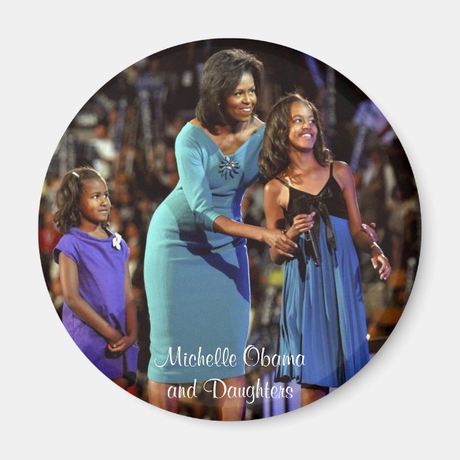 Michelle Obama och döttrar Magnet (Framsidan)