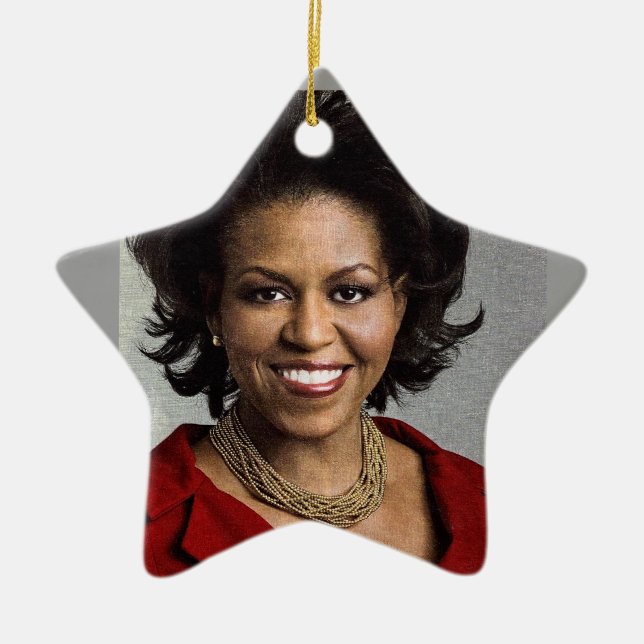 MICHELLE OBAMA prydnad Julgransprydnad Keramik (Framsidan)