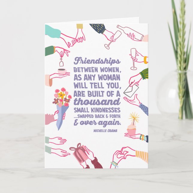 Michelle Obama Quote Galentine's Day Card Kort (Framsida)