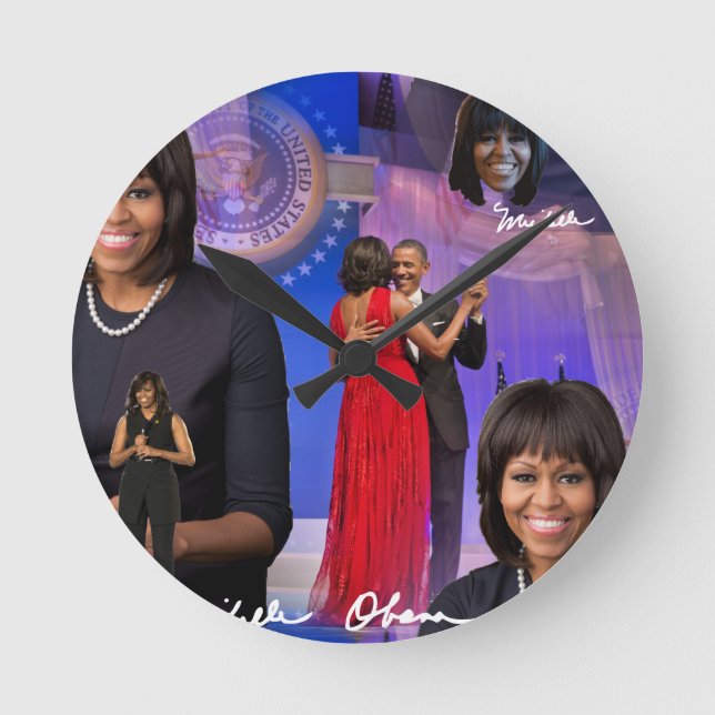 Michelle Obama Rund Klocka (Framsida)
