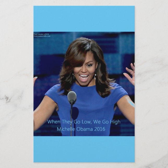 Michelle Obama "We Go High", insamlingsbar Brevpapper (Framsida)