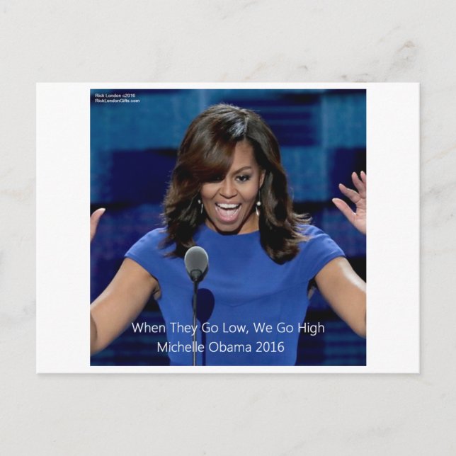 Michelle Obama "We Go High" Samlarobjekt Vykort (Framsida)