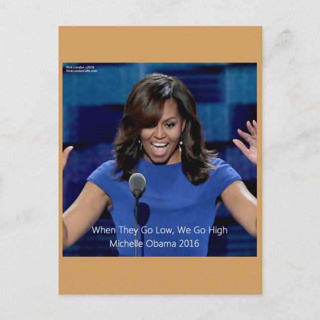 Michelle Obama "We Go High" Samlarobjekt Vykort (Framsida)