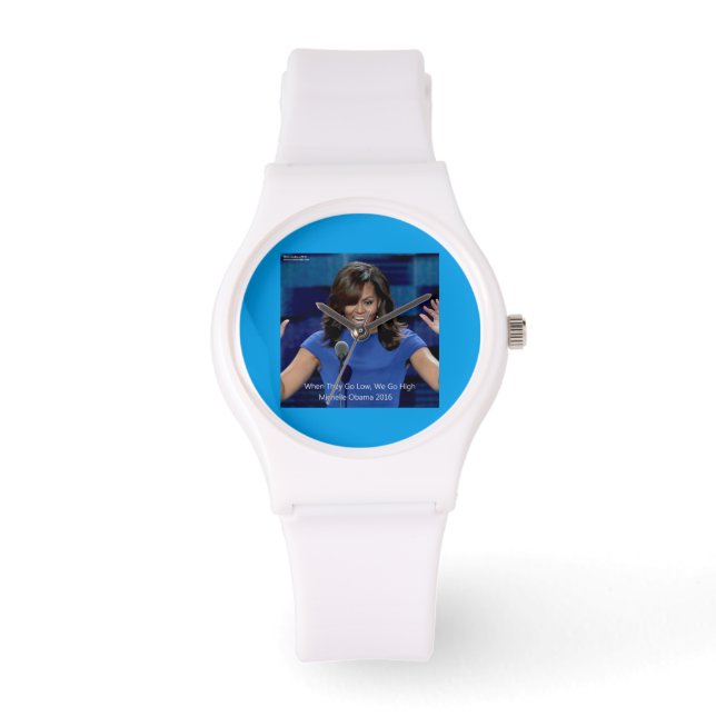 Michelle Obama "We Go High" Silicon Unisex Watch Armbandsur (Framsida)