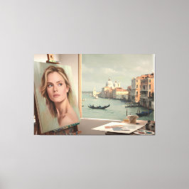 Michelle Pfeiffer Porträtt in Progress - Pastel Canvastryck