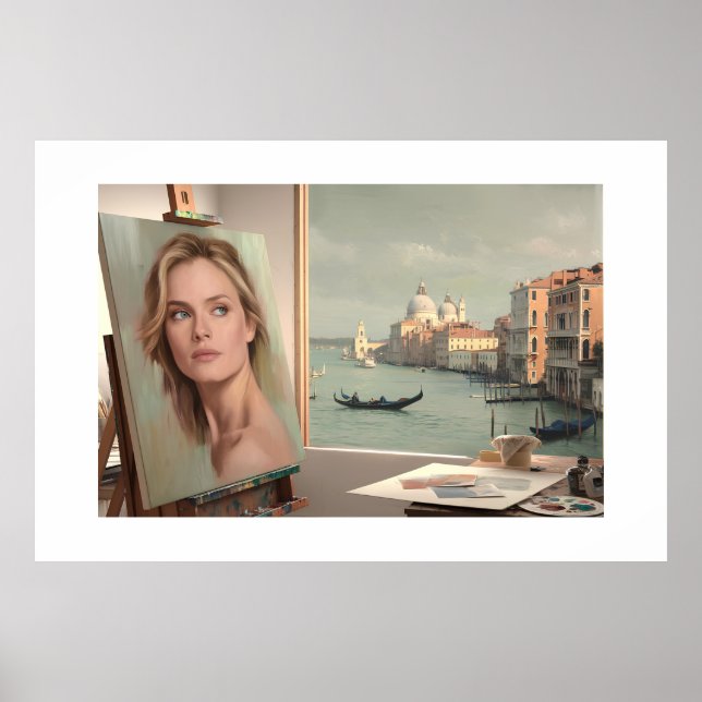 Michelle Pfeiffer Porträtt in Progress - Pastel Poster (Framsidan)