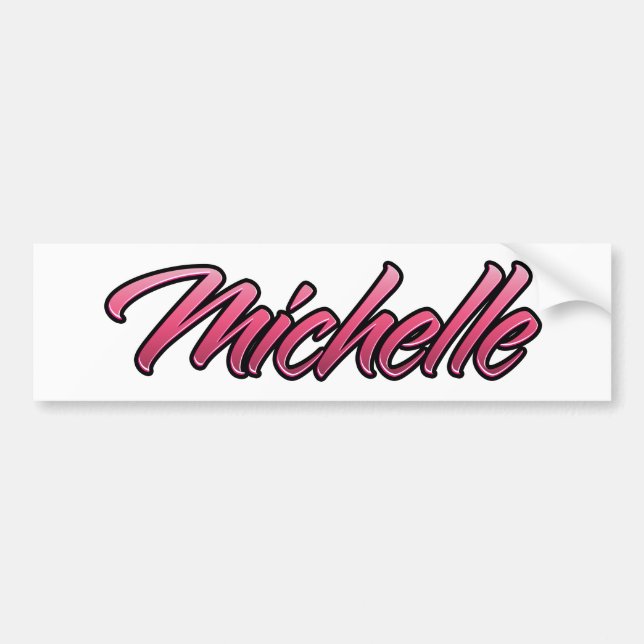 Michelle svimmade rosa Aufkleber Sticker Bildekal (Framsidan)