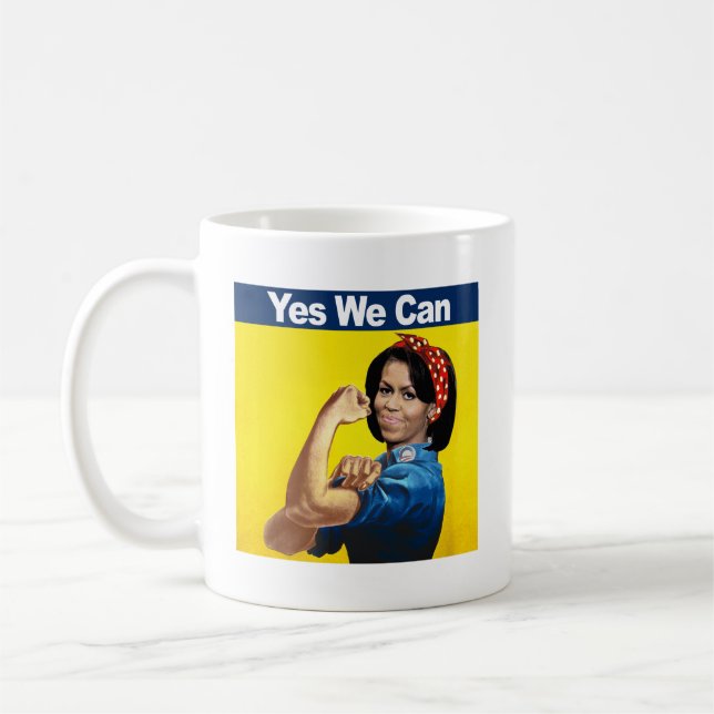 Michelle the Riveter - Yes we can.png Kaffemugg (Vänster)