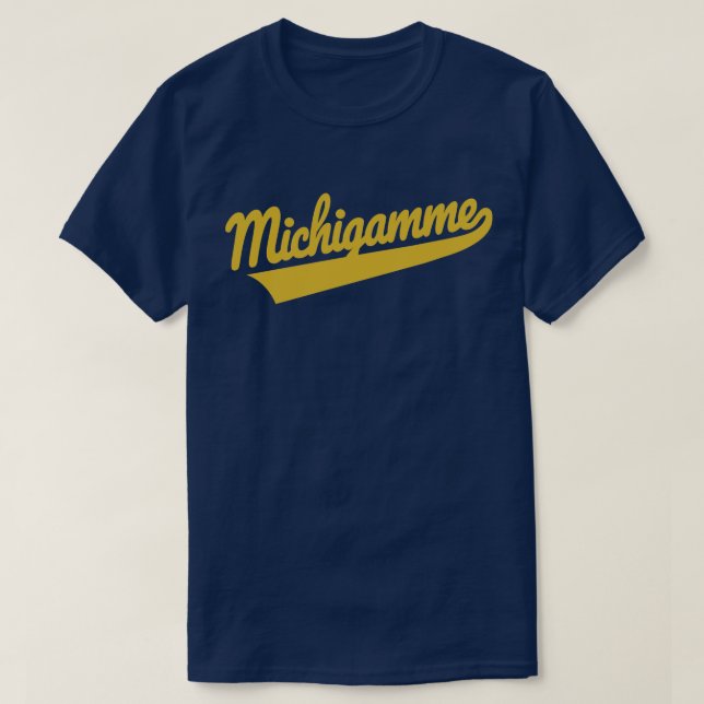 Michigamme 150 Guld-skript T Shirt (Design framsida)