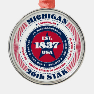 Michigan 26:e statliga julprydnaden julgransprydnad metall