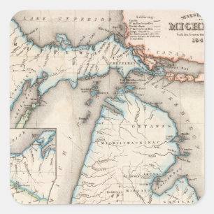 Michigan 2 fyrkantigt klistermärke