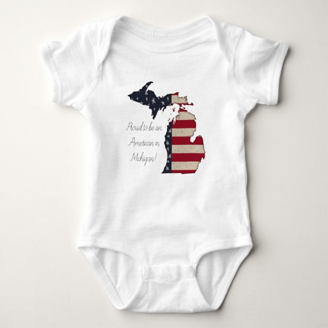 Michigan Americana | Proud American i Michigan T Shirt (Framsida)