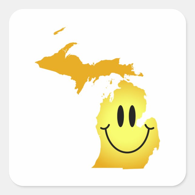 Michigan Ansikte Fyrkantigt Klistermärke (Framsida)