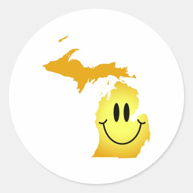 Michigan Ansikte Runt Klistermärke (Framsida)