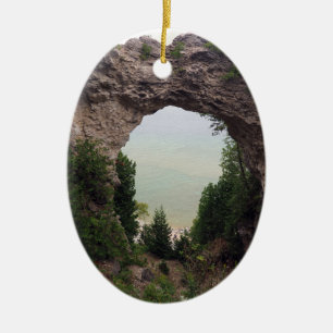 Michigan Arch Sten Geology Photo Julgransprydnad Keramik