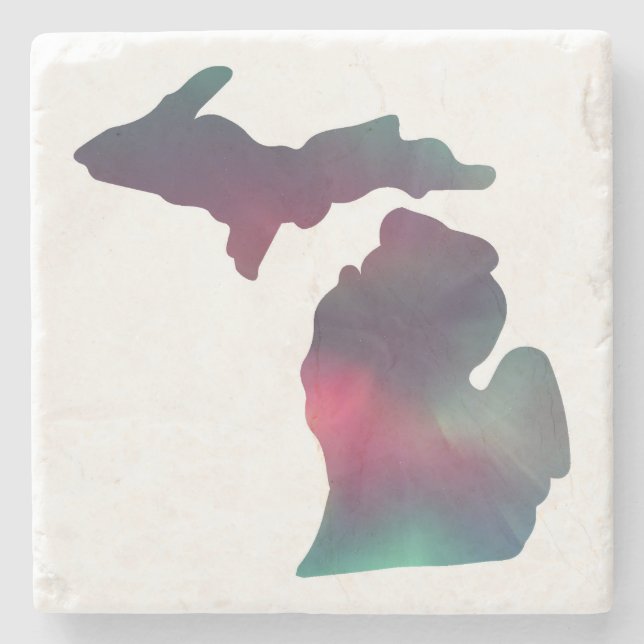 Michigan Aurora Stone Coaster Stenunderlägg (Framsidan)