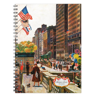 Michigan Avenue, Chicago av John Falter Anteckningsbok Med Spiral
