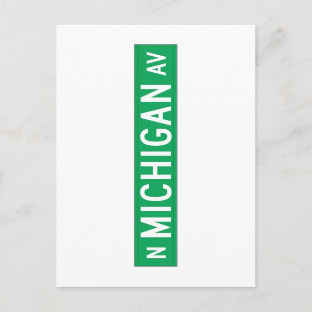 Michigan Avenue, Chicago, IL Street Sign Vykort (Framsida)