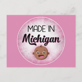 Michigan Baby Funny Rosa African American Black Vykort