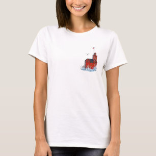 Michigan Big Red Lighthouse T Shirt